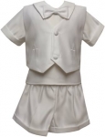 Boys Christening Suit (Short Set)-White